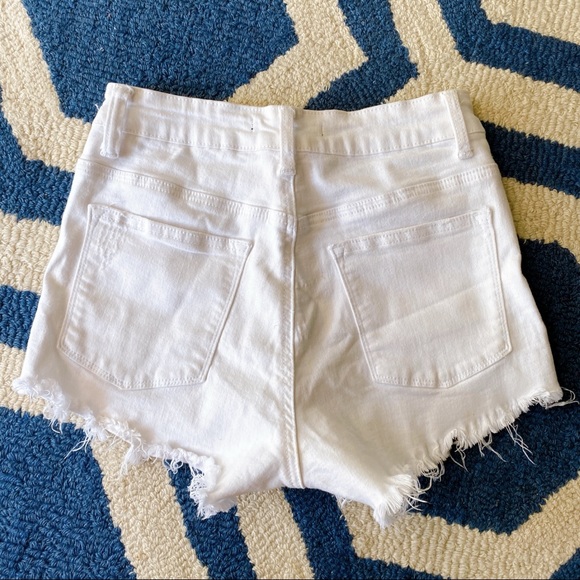 🐚 KANCAN WHITE DISTRESSED HIGH WAIST JEAN SHORTS! - Picture 7 of 14